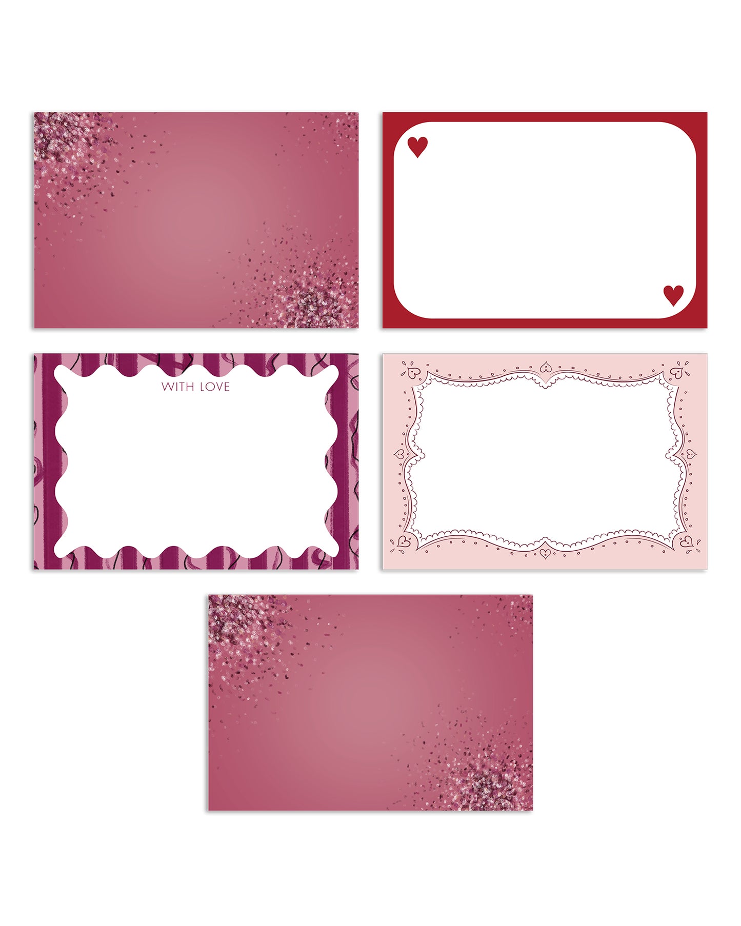 Set of 5 mini note cards
