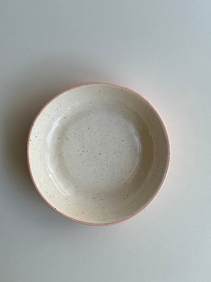 Pink plate bowl