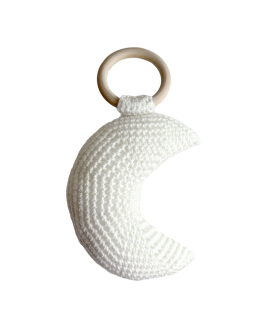 Big White Moon Crochet Rattler