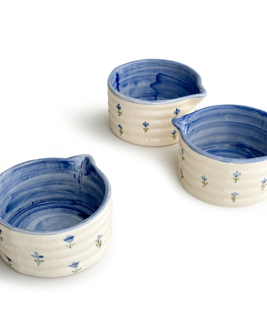 Blue Floral Matcha Bowl