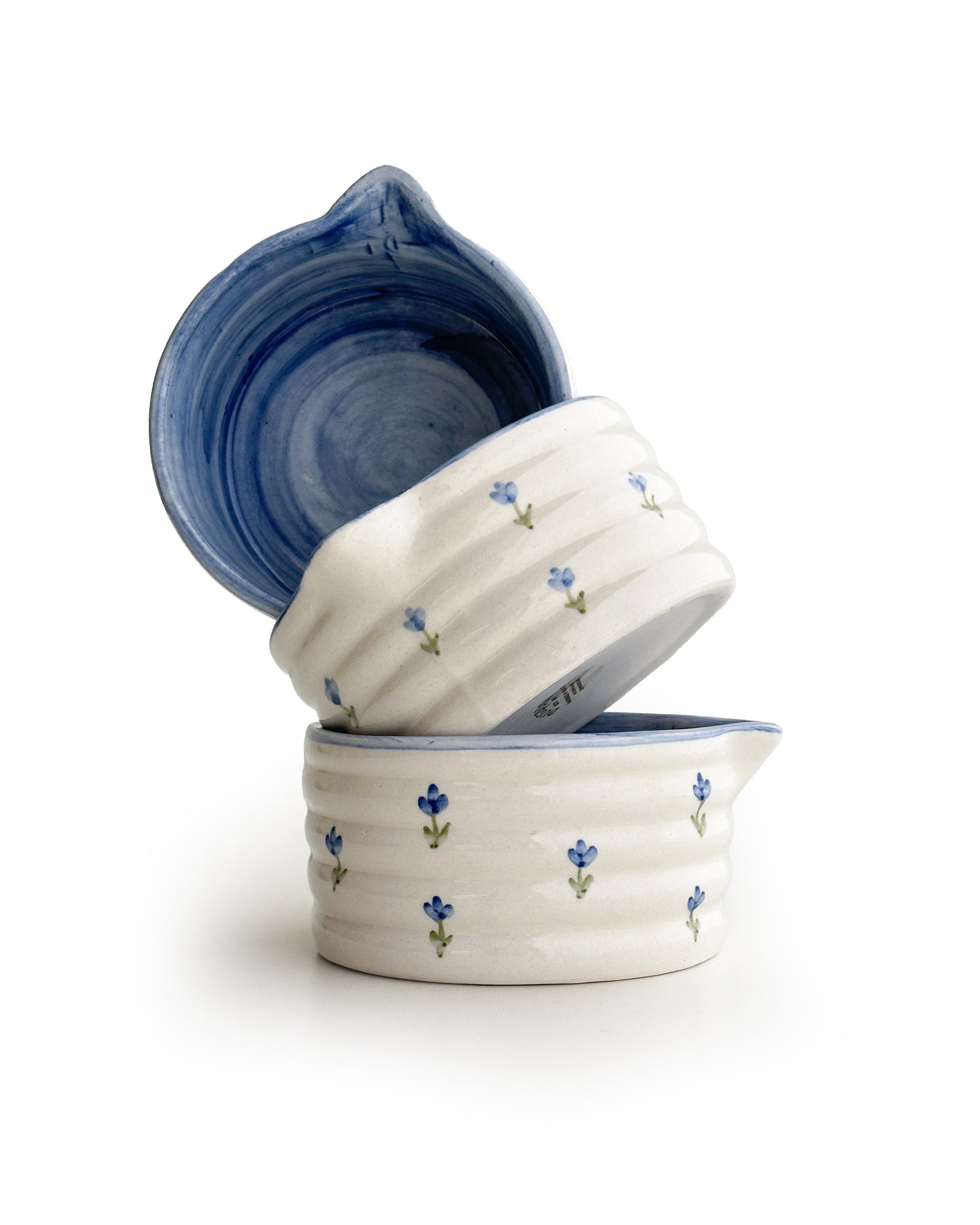 Blue Floral Matcha Bowl