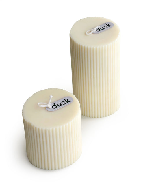 Ribbed Pillar Candle