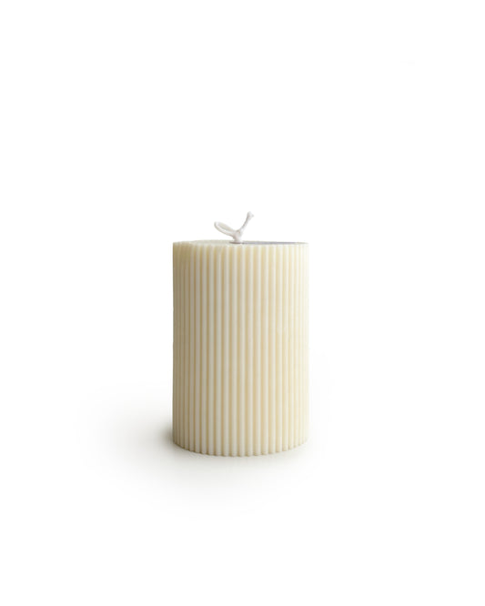 Ribbed Pillar Candle