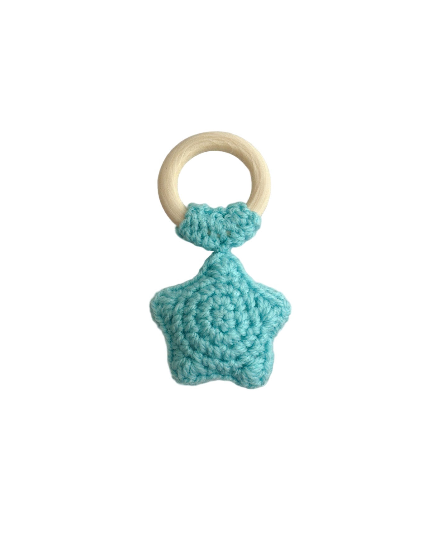 Skyblue Star Crochet Rattler