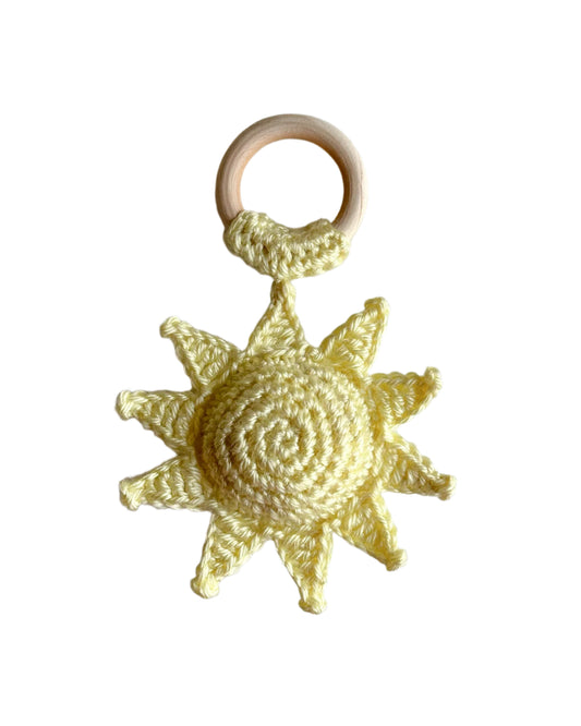 Yellow Sun Crochet Rattler